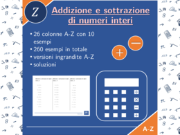 Addizione e sottrazione di numeri interi | matematica | 26 colonne