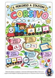 stazioni di apprendimento con il corsivo