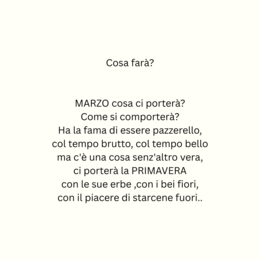 Filastrocca Cosa farà?