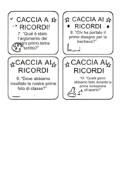 CACCIA AI RICORDI- SCUOLA PRIMARIA 1 A 5 ELEMENTARE