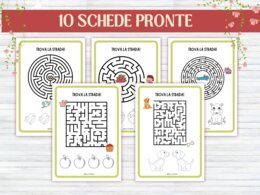 10 Schede Labirinti e Grafomotricità con Animali da Ricalcare | Attività di Attenzione, Pianificazione Visiva e Motricità Fine | Scuola Infanzia ed Elementare (4-6 anni) | PDF Stampabile No Prep - time fillers - attività riempitempo - early finishers