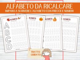 Imparo a Scrivere l'Alfabeto con Frecce e Numeri | 7 Pagine di Pregrafismo e Tratteggio Lettere | Direzione del Tratto e Grafomotricità | Scuola Infanzia e Prima Elementare (PDF Stampabile No Prep)