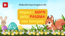 VIDEO: IMPARA I NOMI DELLA PASQUA CON GIORGINO, LO SCOIATTOLO DEL GIARDINO