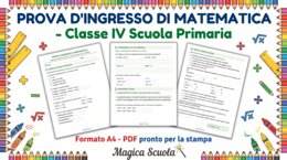 Prova d'Ingresso di Matematica - Classe 4ª Primaria (PDF pronto per la stampa)