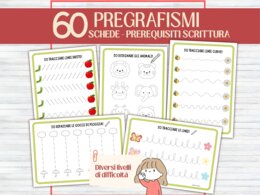 60 Schede di Pregrafismo e Tratteggio per Scuola Infanzia e Prima Elementare | Attività di Motricità Fine, Controllo della Matita e Disegni da Colorare | Prerequisiti Scrittura (PDF Stampabile No Prep)