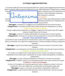 Cinque leggende per la pace; un viaggio tra i continenti