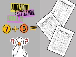 7 Schede di Addizioni e Sottrazioni entro il 20 – Prima e seconda Elementare (con personaggi divertenti)