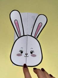 Biglietto coniglio apribile – Lavoretto Pasqua stampabile