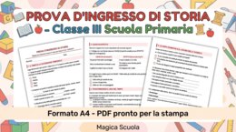 Prova d'Ingresso di Storia - Classe 3ª Primaria (PDF pronto per la stampa)