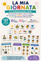 La Mia Giornata – Kit Comunicazione Visiva | 137 Tessere + 6 Emozioni + 4 Strumenti | Routine, Bisogni, Scelte e Comunicazione