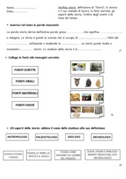 Verifica: che cos'è la storia, gli aiutanti dello storico, le fonti storiche