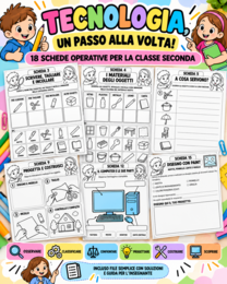 Tecnologia Classe Seconda | 18 Schede Operative | Soluzioni