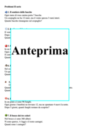 Enigmi d'autunno- problemi a difficoltà crescente con controllo classi 3/5