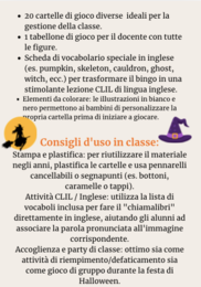 Bingo di Halloween per la Scuola Primaria (20 cartelle + tabellone + vocabolario)