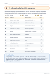 Compiti di Natale classe terza: italiano e matematica