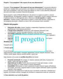 Educazione alimentare scuola primaria; progetto per un’alimentazione sana e consapevole