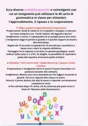 SFIDA DI GRAMMATICA - 40 Carte maxi per la Scuola Primaria (Italiano) -  PDF stampabile con soluzioni e 5 modalità di gioco