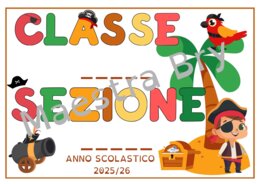 CARTELLINO CLASSE E SEZIONE A TEMA PIRATI
