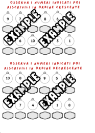 MATEMATICA IN 2 SCHEDE (MAGGIORE/MINORE - CRESCENTE/DECRESCENTE)