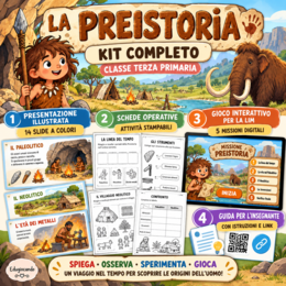 La Preistoria – Kit Completo di Storia Classe Terza Primaria | Presentazione, Schede Didattiche e Gioco Interattivo LIM