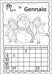 Calendarietto del mese di Gennaio