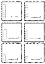 Carte delle addizioni con i Mathlink cubes