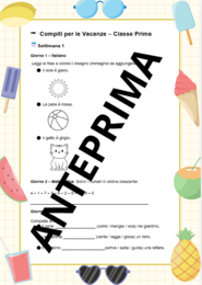 Compiti delle vacanze – Classe Prima - ITALIANO E MATEMATICA