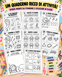 Il mio quaderno di musica – Classe prima | 36 attività musicali pronte da stampare