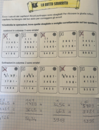 Quaderno di settembre di matematica in classe quarta: accoglienza e ripasso.