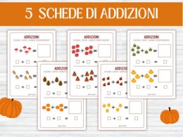 Schede Didattiche Matematica d'Autunno: Conteggio, Addizioni e Sottrazioni - pacchetto Precalcolo e Matematica Autunnale (15 Schede - Infanzia, Primaria e Sostegno/BES)