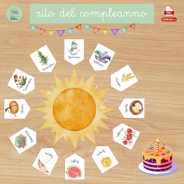 Rito del compleanno Montessori — Sole e mesi | Cerimonia del compleanno, PDF stampabile italiano, inglese, spagnolo, attività educativa