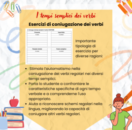 I tempi semplici dei verbi - classe terza