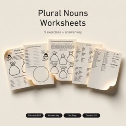 Schede di lavoro sui nomi plurali | Grammatica inglese A2 |