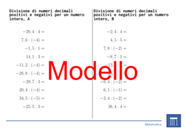 Divisione di numeri decimali positivi e negativi per un numero intero | matematica | 26 colonne