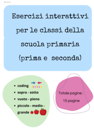 Esercizi di coding, sequenza, vuoto e pieno, sopra e sotto, piccolo - medio - grande