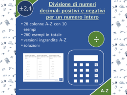 Divisione di numeri decimali positivi e negativi per un numero intero | matematica | 26 colonne