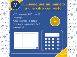 Divisione per un numero a una cifra con resto | matematica | 26 colonne