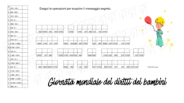 Messaggio segreto (con soluzioni) -Giornata mondiale dei diritti dei bambini