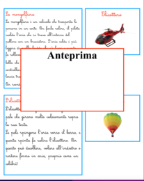 I velivoli; 23 carte didattiche per scoprire 11 velivoli; attività di lettoscrittura
