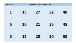 Tombola delle tabelline