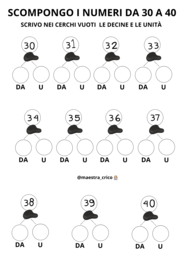 COMPOSIZIONE E SCOMPOSIZIONE DEI NUMERI DA 20 A 100