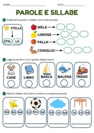 SILLABE E PAROLE • SCHEDE OPERATIVE (Fascia 5-6 Anni)