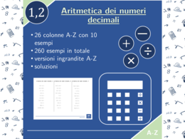 Aritmetica dei numeri decimali | matematica | 26 colonne