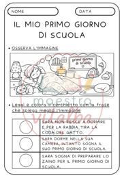 Lettura e comprensione del testo - Il mio primo giorno di scuola - classe seconda scuola primaria