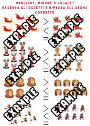 MATEMATICA IN 2 SCHEDE (MAGGIORE/MINORE - CRESCENTE/DECRESCENTE)