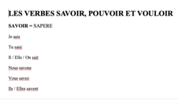 Séance didactique verbi modali francesi Savoir, Vouloir, Pouvoir