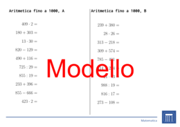 Aritmetica fino a 1000 | matematica | 26 colonne