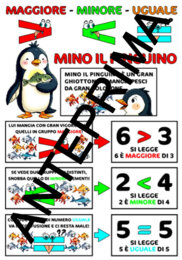 MATEMATICA - MINO IL PINGUINO: MAGGIORE, MINORE E UGUALE PER LA CLASSE PRIMA E/O SECONDA - SCUOLA PRIMARIA