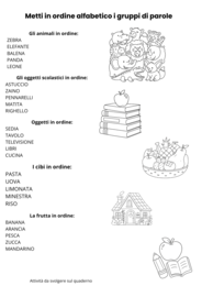 Quaderno italiano classe terza settembre