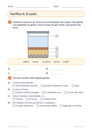 Verifiche di scienze classe terza